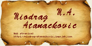 Miodrag Atanacković vizit kartica
